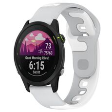 Per cinturino in silicone bicolore Garmin Forerunner 255 da 22 mm (grigio + bianco)