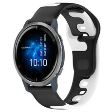 Per cinturino in silicone bicolore Garmin Venu 2 da 22 mm (nero + bianco)