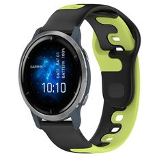 Per cinturino in silicone bicolore Garmin Venu 2 da 22 mm (nero + verde)
