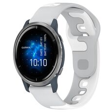 Per cinturino in silicone bicolore Garmin Venu 2 da 22 mm (grigio + bianco)