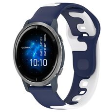 Per cinturino in silicone bicolore Garmin Venu 2 da 22 mm (blu + bianco)