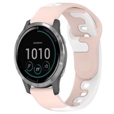 Per cinturino in silicone bicolore Garmin Venu 3 da 22 mm (rosa + bianco)