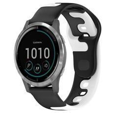 Per cinturino in silicone bicolore Garmin Venu 3 da 22 mm (nero + bianco)