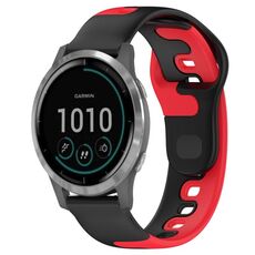Per cinturino in silicone bicolore Garmin Venu 3 da 22 mm (nero + rosso)