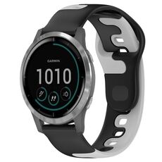 Per cinturino in silicone bicolore Garmin Venu 3 da 22 mm (nero + grigio)