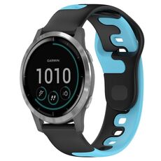 Per cinturino in silicone bicolore Garmin Venu 3 da 22 mm (nero + blu)