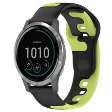 Per cinturino in silicone bicolore Garmin Venu 3 da 22 mm (nero + verde)