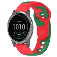 Per cinturino in silicone bicolore Garmin Venu 3 da 22 mm (rosso + verde)