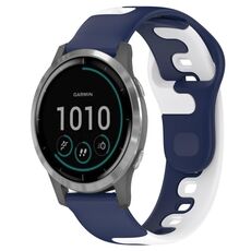 Per cinturino in silicone bicolore Garmin Venu 3 da 22 mm (blu + bianco)
