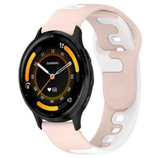 Per cinturino in silicone bicolore Garmin Vivoactive 4 da 22 mm (rosa + bianco)