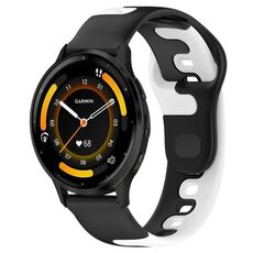Per cinturino in silicone bicolore Garmin Vivoactive 4 22mm (nero + bianco)