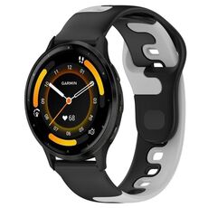 Per cinturino in silicone bicolore Garmin Vivoactive 4 22mm (nero + grigio)