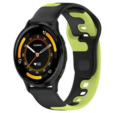Per cinturino in silicone bicolore Garmin Vivoactive 4 da 22 mm (nero + verde)