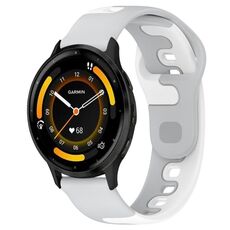 Per cinturino in silicone bicolore Garmin Vivoactive 4 da 22 mm (grigio + bianco)