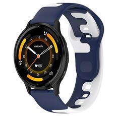 Per cinturino in silicone bicolore Garmin Vivoactive 4 da 22 mm (blu + bianco)