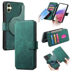 Per Samsung Galaxy A06 CaseNeo MagSafe RFID Anti-furto Retro Custodia in pelle per telefono (verde)