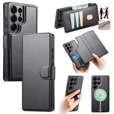 Custodia per Samsung Galaxy S25 Ultra 5G, custodia in pelle con cinturino Neo Finger Grip MagSafe (nera)