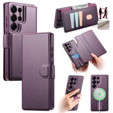 Per Samsung Galaxy S25 Ultra 5G CaseNeo Finger Grip Strap MagSafe Custodia in pelle per telefono (viola)