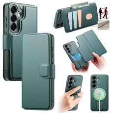 Custodia per Samsung Galaxy S25+ 5G, custodia Neo Finger Grip Strap MagSafe in pelle (verde)