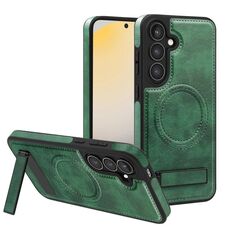 Per Samsung Galaxy S24+ 5G Custodia multifunzione MagSafe PU per telefono (verde)