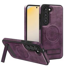 Per Samsung Galaxy S23 5G Custodia multifunzione MagSafe PU per telefono (viola scuro)