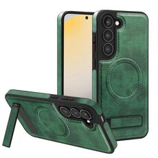 Per Samsung Galaxy S23 5G Custodia multifunzione MagSafe PU per telefono (verde)