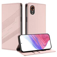Per Samsung Galaxy XCover7 5G Global Embossed Multi-funzionale Portafoglio Retro Custodia per telefono in pelle (Rosa)
