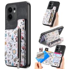 Per OPPO Reno13 F Retro Painted Zipper Back Custodia per telefono (nero)
