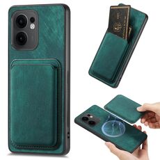Per OPPO Reno13 F Retro Pelle Card Bag Custodia Magnetica per Telefono (Verde)