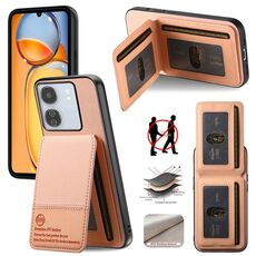 Per Xiaomi Poco X7 Pro Twill Tessuto Pelle Verticale Flip RFID Card Bag Custodia per Telefono (Rosa)