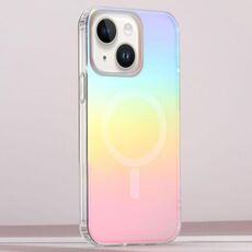 Per iPhone 15 Plus Custodia per telefono MagSafe con sfumatura placcata colorata e smerigliata (placcatura colorata)