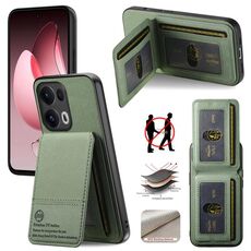 Per OPPO Reno13 Global Twill Fabric Leather Vertical Flip RFID Card Bag Custodia per telefono (verde)