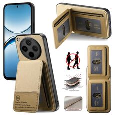 Per OPPO Find X8 Twill Tessuto Pelle Verticale Flip RFID Card Bag Custodia per Telefono (Cachi)