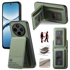 Per OPPO Find X8 Twill Tessuto Pelle Verticale Flip RFID Card Bag Custodia per Telefono (Verde)