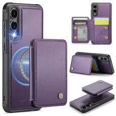 Per Samsung Galaxy S25 Edge 5G JEEHOOD J05 Custodia per telefono in pelle con stile magnetico RFID (viola)