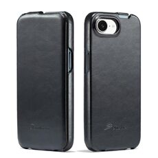 Per iPhone 16e Fierre Shann 64 Texture Custodia per telefono in pelle PU con flip verticale (nero)