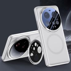Per Xiaomi 15 Ultra Feather Metal Lens Holder MagSafe Custodia per telefono Skin Feel (bianco sabbia argento)