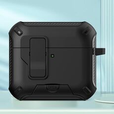 Per AirPods 4 Auricolari Bluetooth wireless Custodia protettiva con supporto MagSafe (nero)