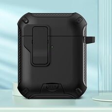 Per AirPods 2/1 Auricolari Bluetooth wireless Custodia protettiva con supporto MagSafe (nero)