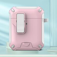 Per AirPods 2/1 Auricolari Bluetooth wireless Custodia protettiva con supporto MagSafe (bianco rosa)