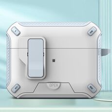 Per AirPods Pro auricolari Bluetooth wireless MagSafe Holder Custodia protettiva (bianco azzurro)