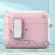 Per AirPods Pro auricolari Bluetooth wireless MagSafe Holder Custodia protettiva (bianco rosa)