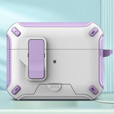 Per AirPods Pro auricolari Bluetooth wireless MagSafe Holder Custodia protettiva (bianco viola)
