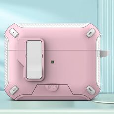 Per AirPods Pro 2 Auricolari Bluetooth wireless Custodia protettiva con supporto MagSafe (bianco rosa)