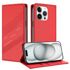 Per iPhone 13 Pro Custodia per telefono in pelle retrò con portafoglio multifunzionale in rilievo (rosso)