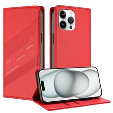 Per iPhone 13 Pro Max Custodia per telefono in pelle retrò con portafoglio multifunzionale in rilievo (rosso)
