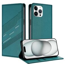 Per iPhone 12 Pro Max Custodia per telefono in pelle retrò con portafoglio multifunzionale in rilievo (verde scuro)