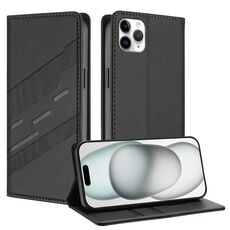 Per iPhone 11 Pro Max Custodia per telefono in pelle retrò con portafoglio multifunzionale in rilievo (nero)