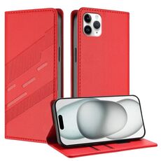 Per iPhone 11 Pro Max Custodia per telefono in pelle retrò con portafoglio multifunzionale in rilievo (rosso)