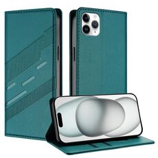 Per iPhone 11 Pro Max Custodia per telefono in pelle retrò con portafoglio multifunzionale in rilievo (verde scuro)